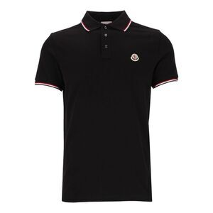 Moncler Men Cotton Pique Polo Shirt With Tricolour Trim